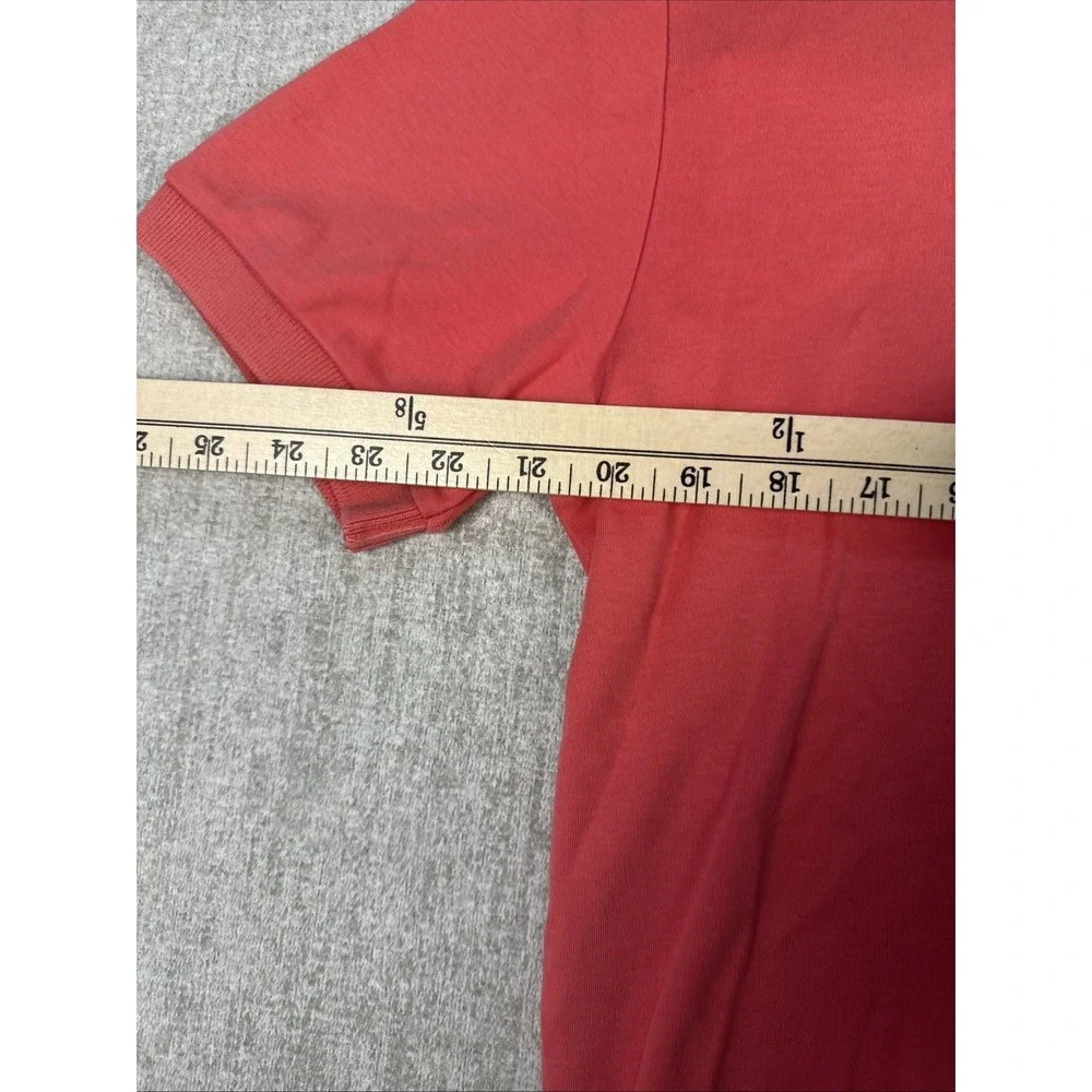 Polo Ralph Lauren Men's M Polo Shirt Coral Pink Navy Pony‎ Short Sleeve Collared